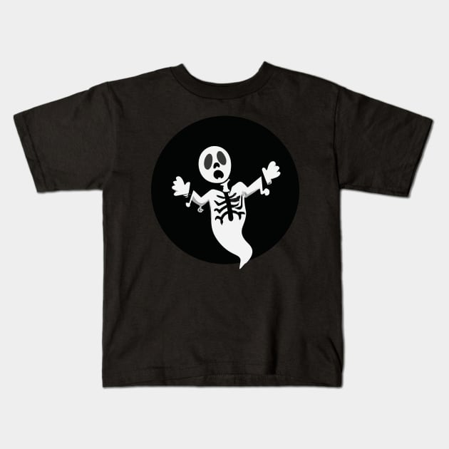Skeleton ghost Kids T-Shirt by N1L3SH